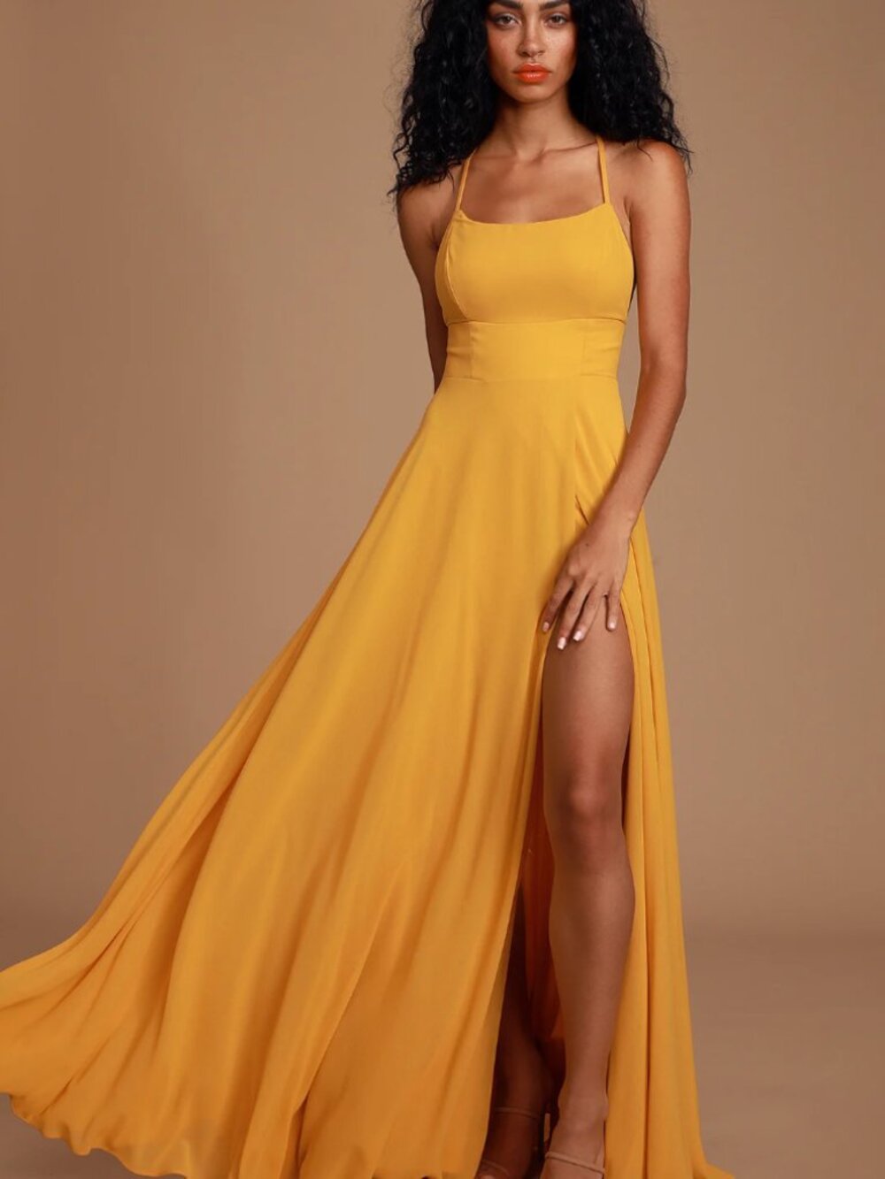 Lulus Mustard Yellow Maxi Dress